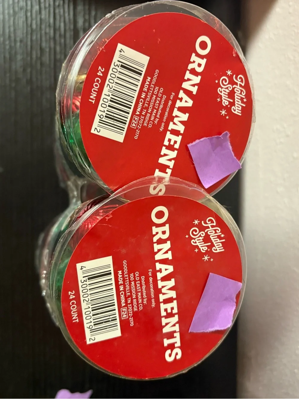 48pc Shatterproof Christmas Ornaments Red Green Gold